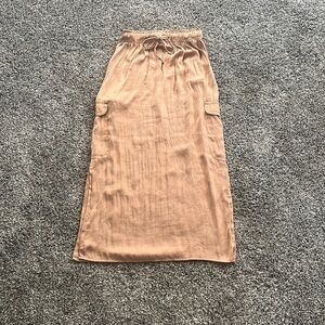 Aerie Golden Floor Length Skirt with Side Slits XS